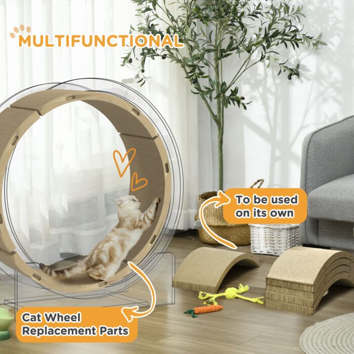 Pawhut 4pcs Cat Scratching Board Cat Treadmill Replacement, 55 X 26cm, Brown