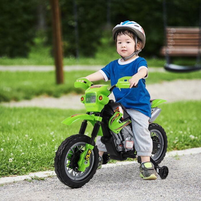 Homcom Kids Electric Motorbike Child Ride On Motorcycle 6v Battery Scooter (green)