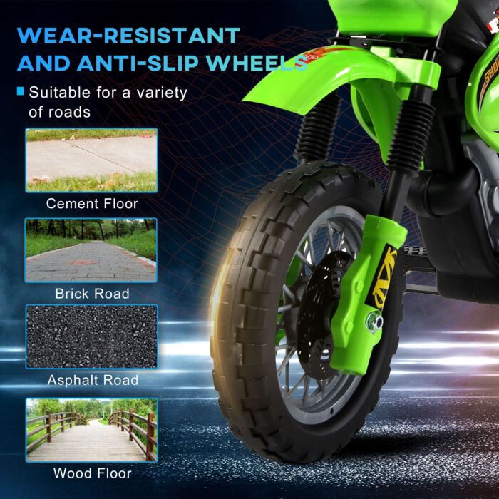 Homcom Kids Electric Motorbike Child Ride On Motorcycle 6v Battery Scooter (green)