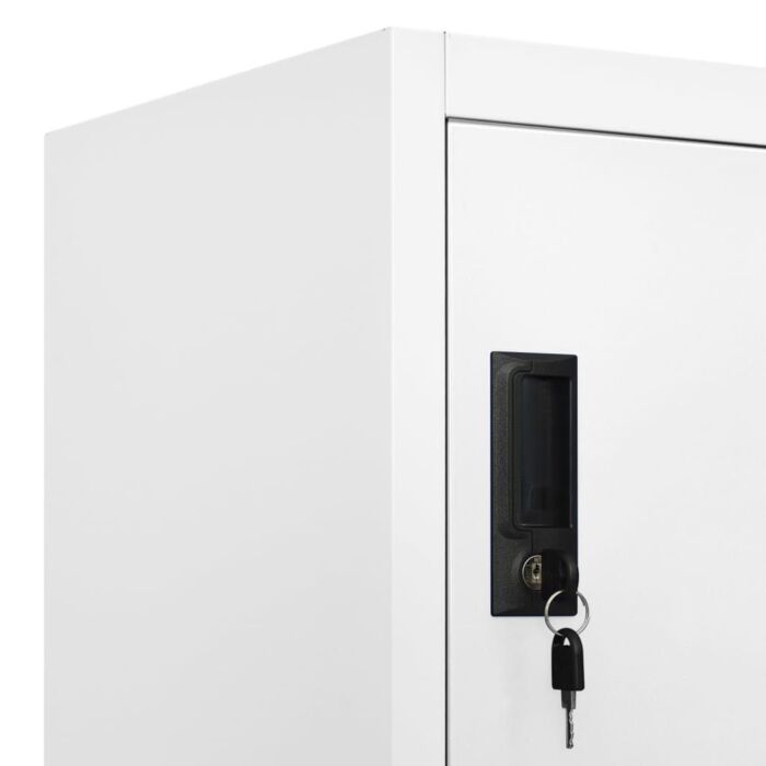 Vidaxl Locker Cabinet White 90x45x180 Cm Steel