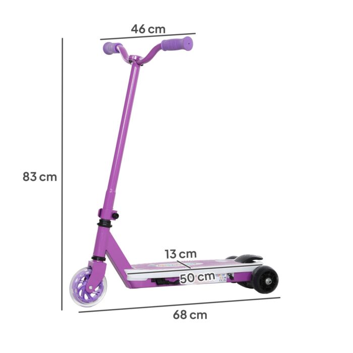 Aiyaplay Electric Scooter For Kids Ages 4-7, With Auxiliary Rear Wheels, Flashing Led Light And Electric Brake, Kids Electric Scooter For Boys Girls, 6 Km/h & 8 Km, Purple