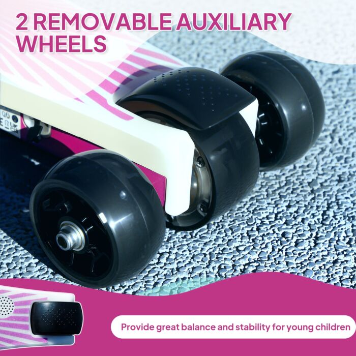 Aiyaplay Electric Scooter For Kids Ages 4-7, With Auxiliary Rear Wheels, Flashing Led Light And Electric Brake, Kids Electric Scooter For Boys Girls, 6 Km/h & 8 Km, Purple