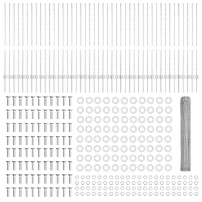 Vidaxl Fence Posts 22 Pcs U-channel 120 Cm Galvanised Steel, Vidaxl Hexagon Fence 1,2x100 M Galvanised Steel