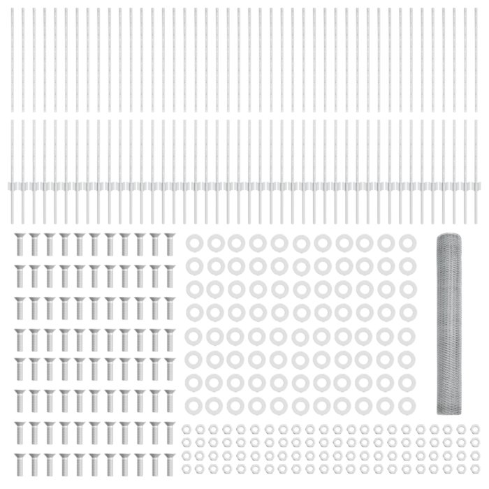 Vidaxl Fence Posts 22 Pcs U-channel 120 Cm Galvanised Steel, Vidaxl Hexagon Fence 1,2x100 M Galvanised Steel