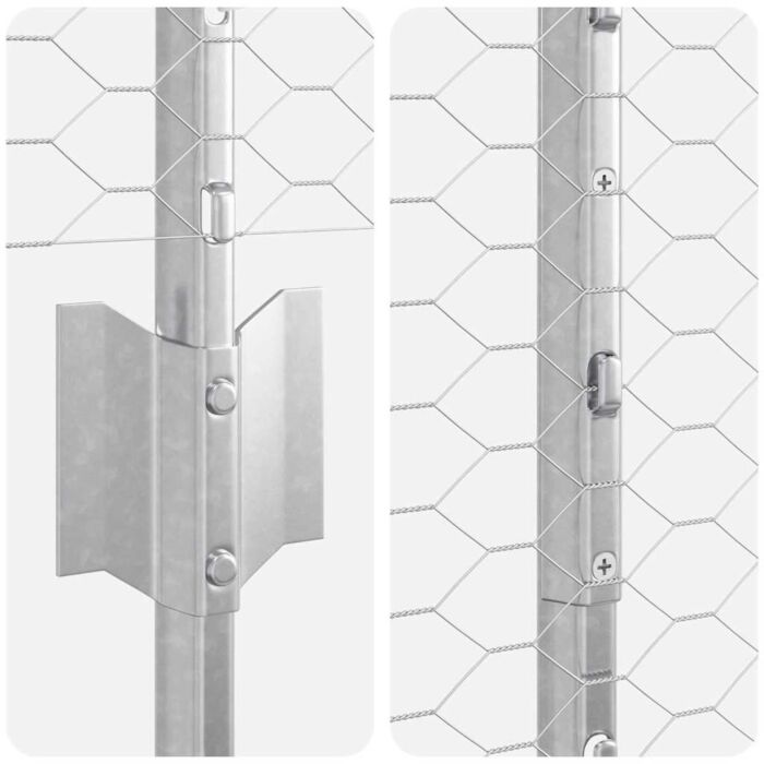 Vidaxl Fence Posts 22 Pcs U-channel 120 Cm Galvanised Steel, Vidaxl Hexagon Fence 1,2x100 M Galvanised Steel