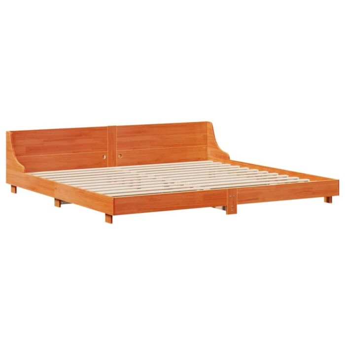 Vidaxl Bed Frame Without Mattress Wax Brown 180x200 Cm Super King Solid Wood Pine