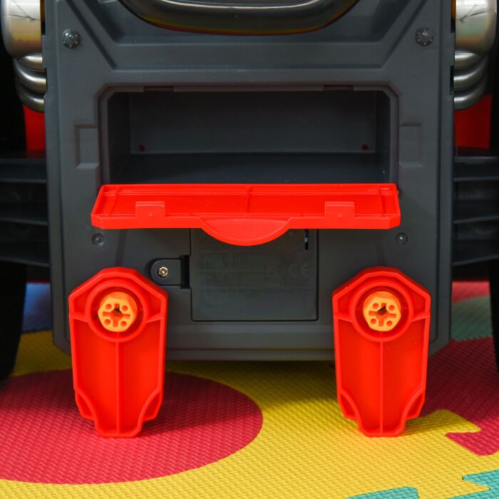 Homcom Kids Toy Truck Set, Toddler Educational Car Service Station Playset, Take Apart Workshop, W/ Rc Car Key, Light, For 3-5 Years Old Red