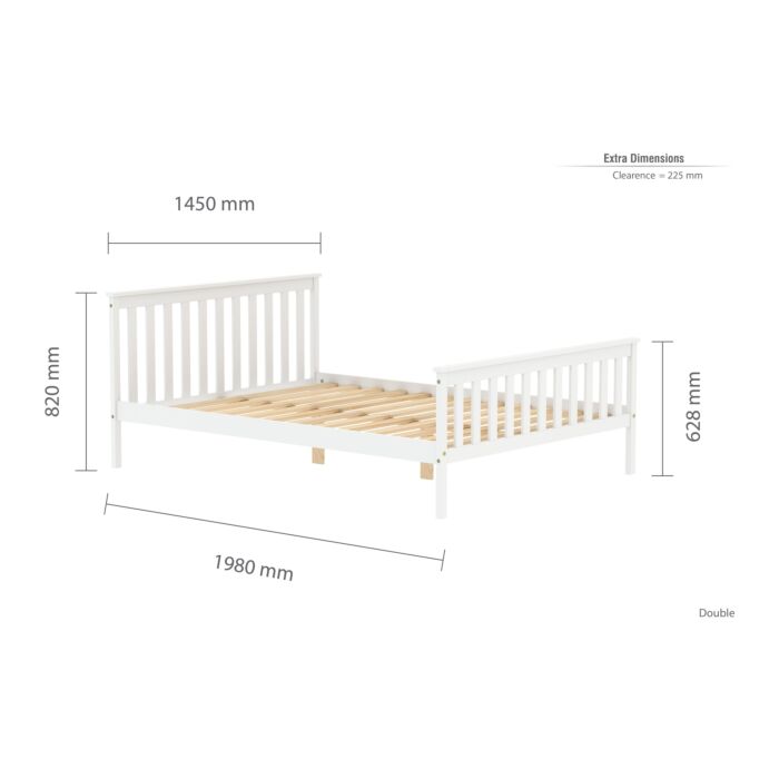 Oxford Double Bed White