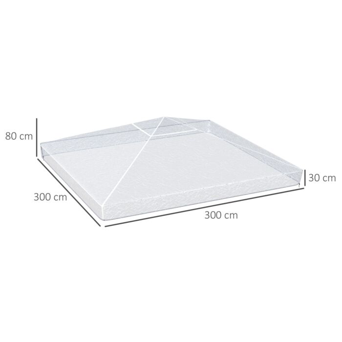 Outsunny 3 X 3 (m) Gazebo Protective Cover, Waterproof Cover For Gazebo, Canopy, And Tent