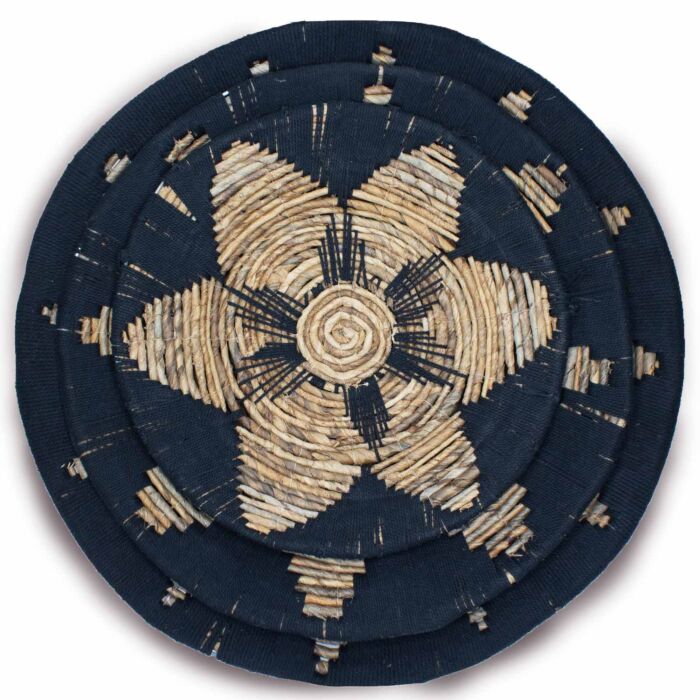 Set Of Three Seagrass Bowls Wall Art - Black
