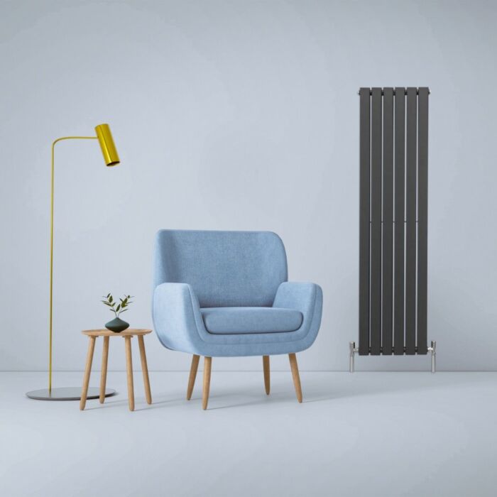 Designer Flat Panel Radiators Anthracite Grey 1600mm X 420mm