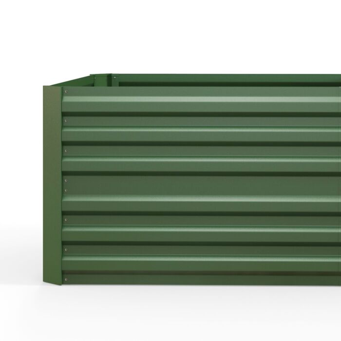 Outsunny Set Of 2 Raised Beds, Galvanised Steel Outdoor Planters With Multi-reinforced Rods For Vegetables, Plants, Flowers And Herbs, 180 X 90 X 59 Cm, Green