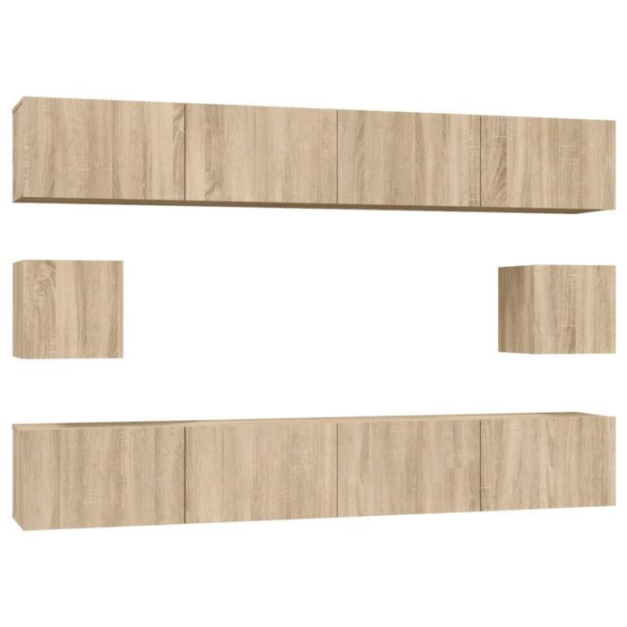 Vidaxl 6 Piece Tv Cabinet Set Sonoma Oak Engineered Wood