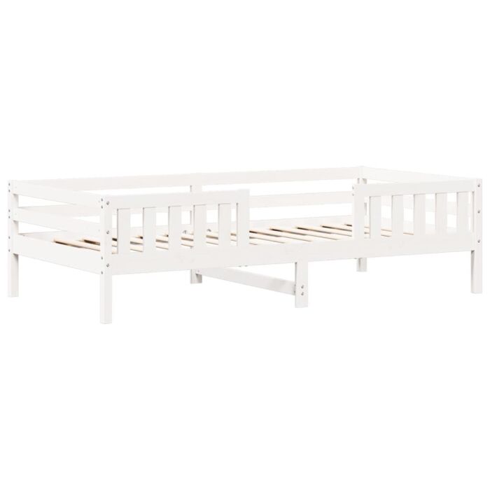 Vidaxl Bed And Bench Set With Roof White 80x200 Cm Solid Wood Pine