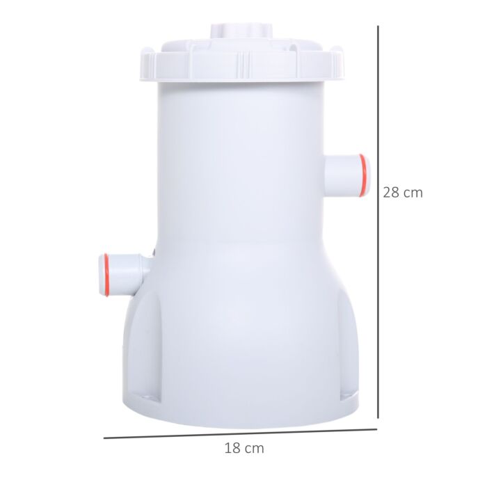 Outsunny Cartridge Filter Pump For 13'-15' Above Ground Pools, 800gph (3028 Lph) Swimming Pool Filter Pump With Hose And Hose Clamps, White