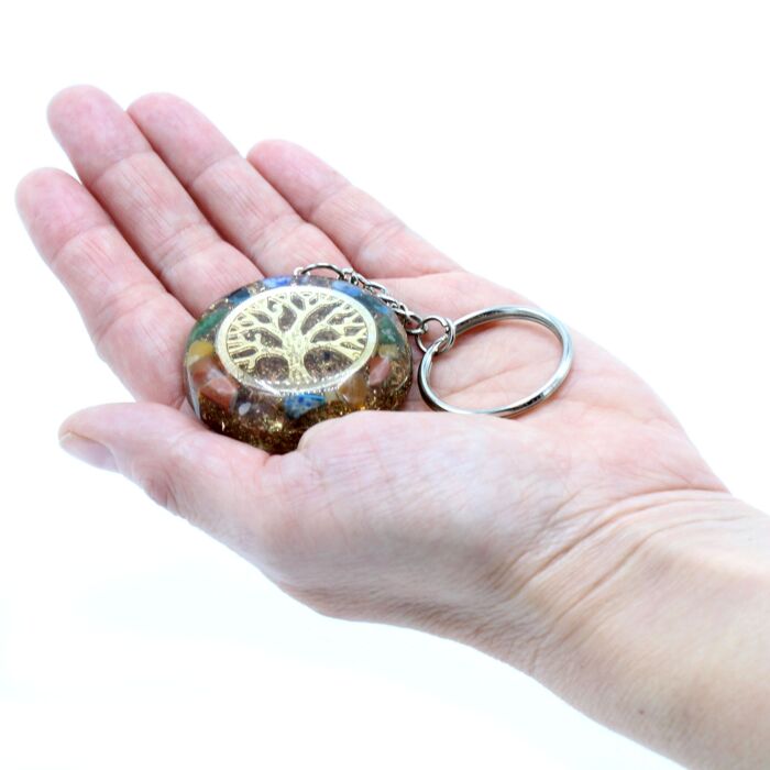 Orgonite Power Keyring - Gemstones Chakra Tree Of Life