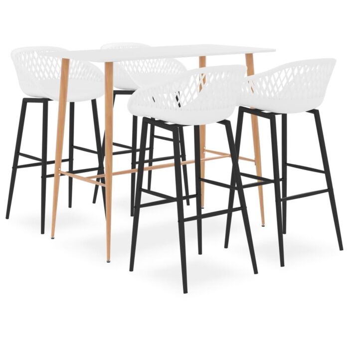 Vidaxl 5 Piece Bar Set White