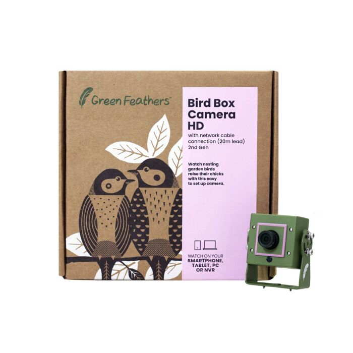 Green Feathers Bird Box Camera Hd Deluxe Bundle Network Cable Connection