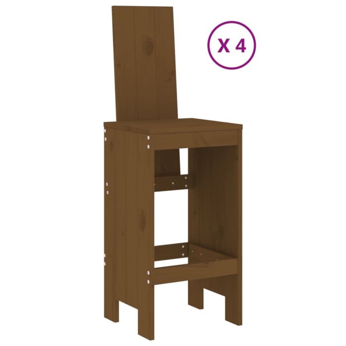 Vidaxl 5 Piece Garden Bar Set Honey Brown Solid Wood Pine