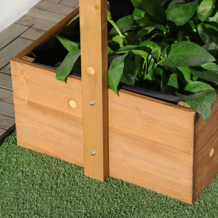 Outsunny 80cm X 45cm X 142cm 4-tier Raised Garden Bed, Fir Wood Vertical Planter Box, Freestanding Elevated Plant Stand For Use