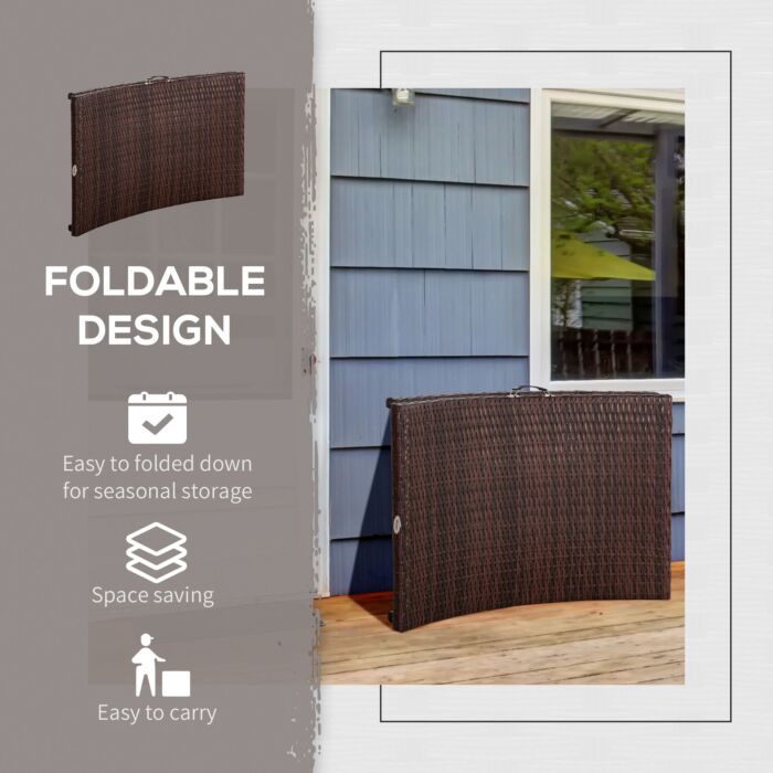 Outsunny Rattan Garden Furniture Folding Sun Lounger Outdoor Chair Wicker Weave Bed With Cushion And Pillow Brown