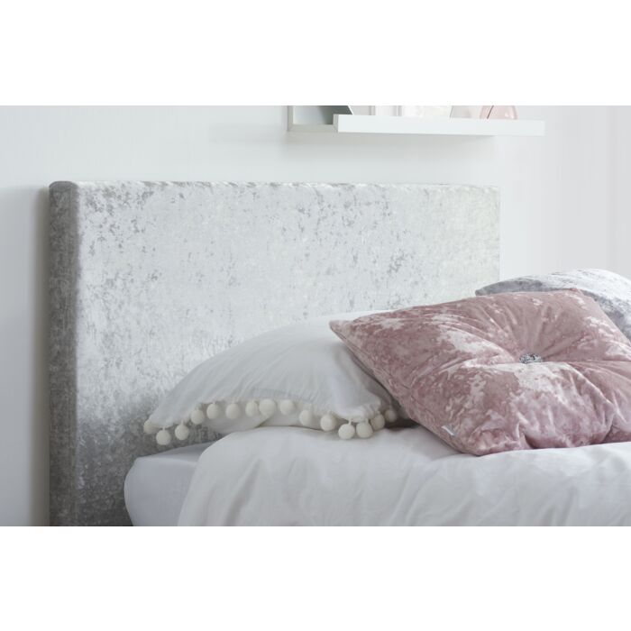 Berlin Single Bed Steel Crushed Velvet