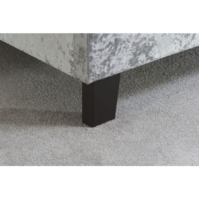 Berlin Single Bed Steel Crushed Velvet