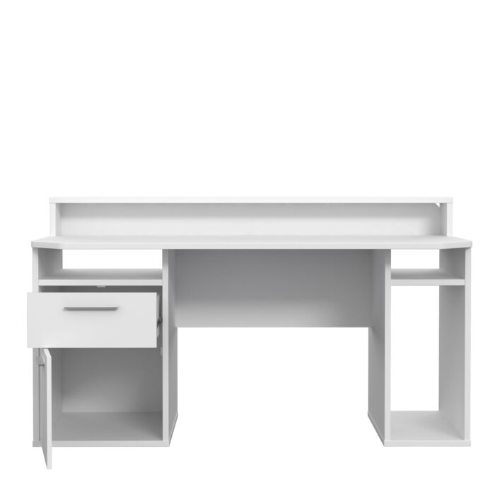 Tezaur Gaming Desk With Blue Led In White
