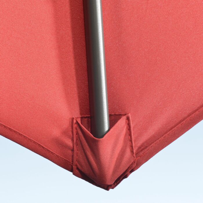 Outsunny 3 X 3(m) Cantilever Parasol With Cross Base Crank Handle - Wine Red
