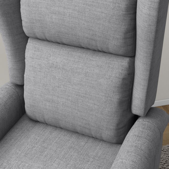 Homcom Power Lift Chair With Remote Control, Fabric Electric Recliner Chair, Grey