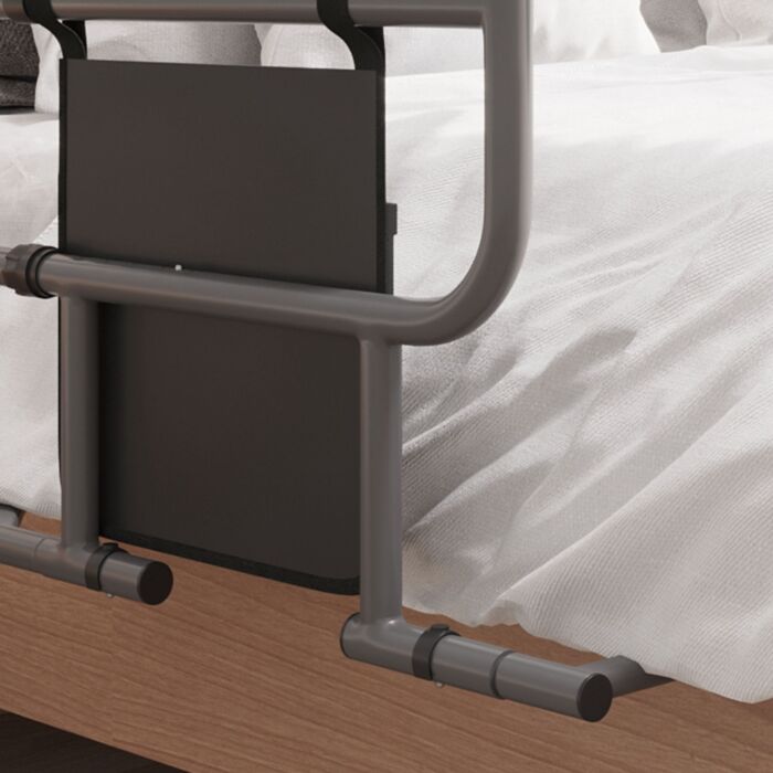 Homcom Folding Bed Rail, Bed Assist Rail With Storage Pocket Easy To Install, Maximumload 135kg, Black