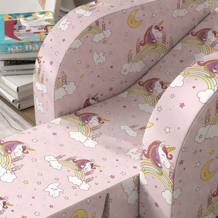 Aiyaplay Foldable Toddler Chair Soft Snuggle Sponge Filled For Bedroom Playroom, Aged 18 Months To 3 Years - Pink