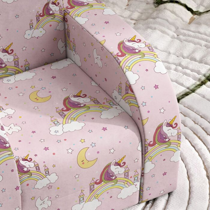 Aiyaplay Foldable Toddler Chair Soft Snuggle Sponge Filled For Bedroom Playroom, Aged 18 Months To 3 Years - Pink