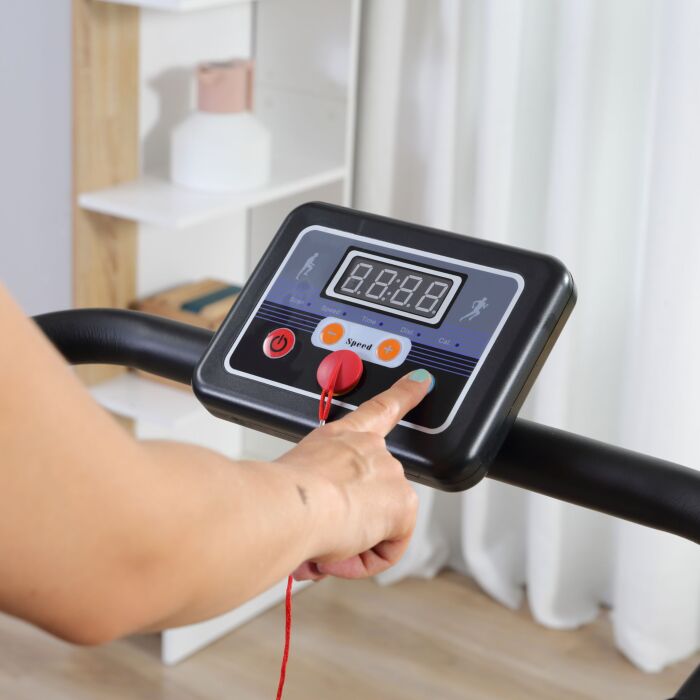 Homcom 10km/h Unisex Electric Treadmill, Folding Indoor Cardio Treadmill, 1.25hp Motorised Running Jogging Walking Machine, W/ 3 Programs, Lcd Monitor