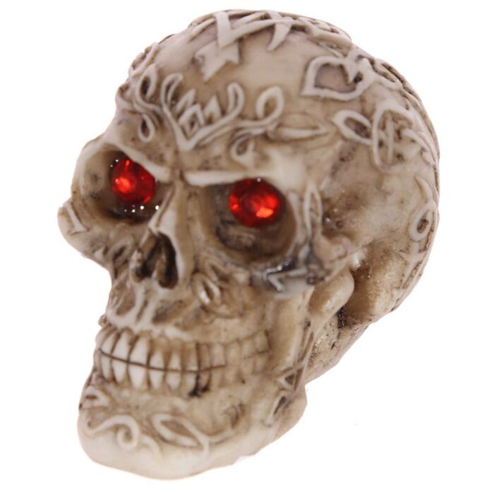 Mini Gothic Skull Decoration With Gem Eyes