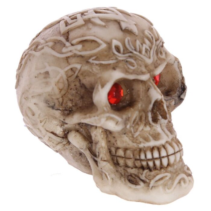 Mini Gothic Skull Decoration With Gem Eyes