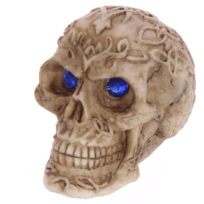 Mini Gothic Skull Decoration With Gem Eyes