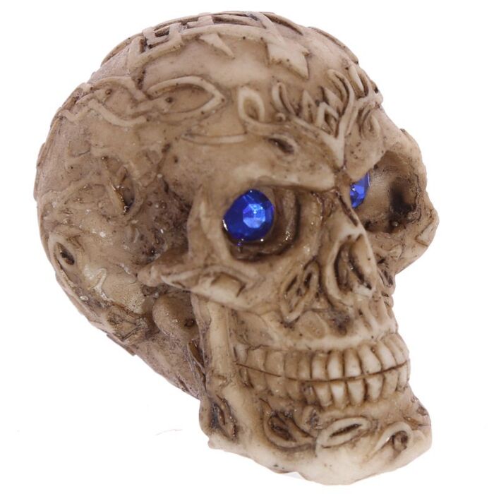 Mini Gothic Skull Decoration With Gem Eyes
