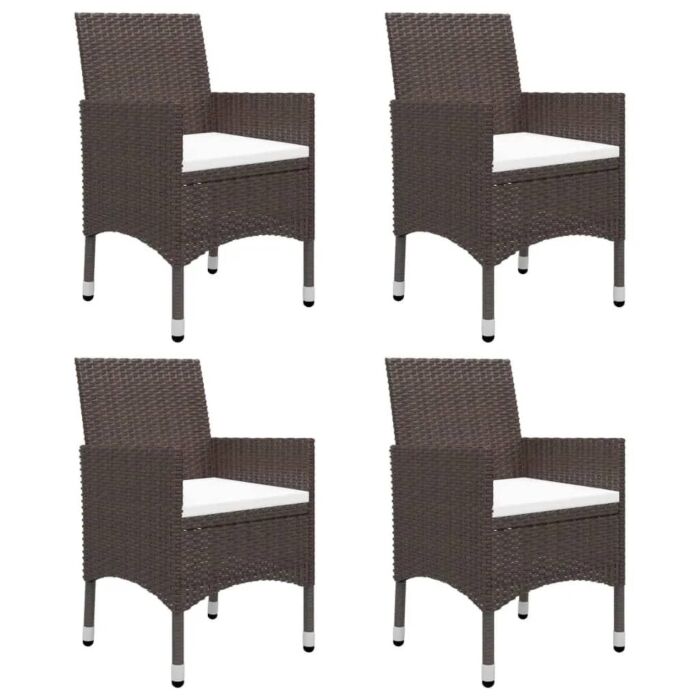 Vidaxl 5 Piece Garden Dining Set With Cushions Brown