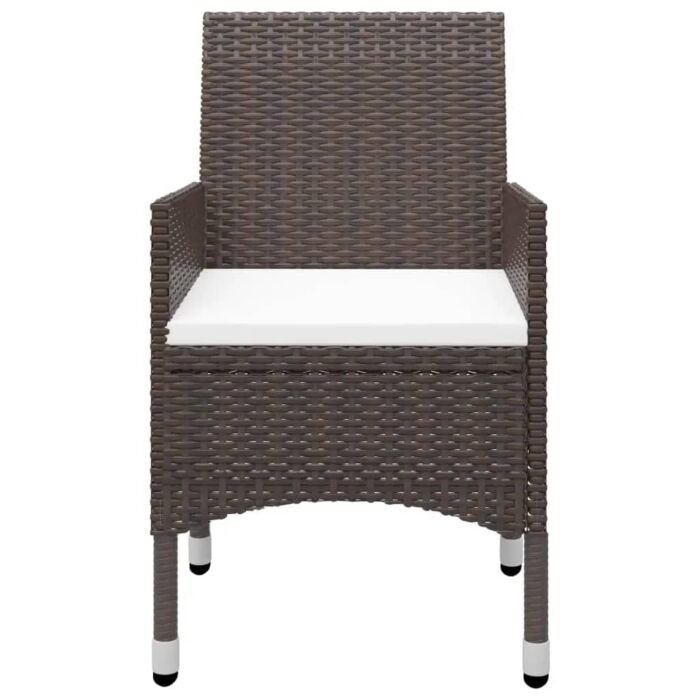 Vidaxl 5 Piece Garden Dining Set With Cushions Brown