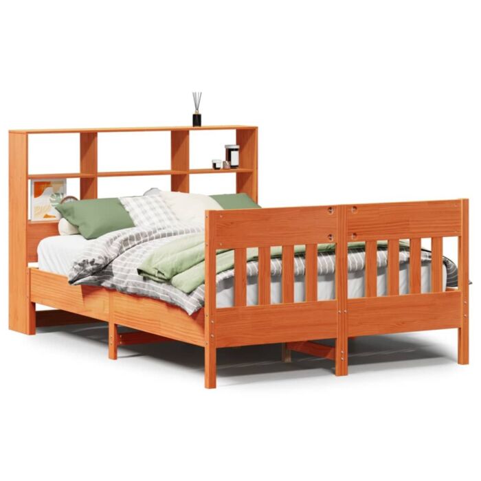 Vidaxl Bed Frame Without Mattress Wax Brown 160x200 Cm Solid Wood Pine