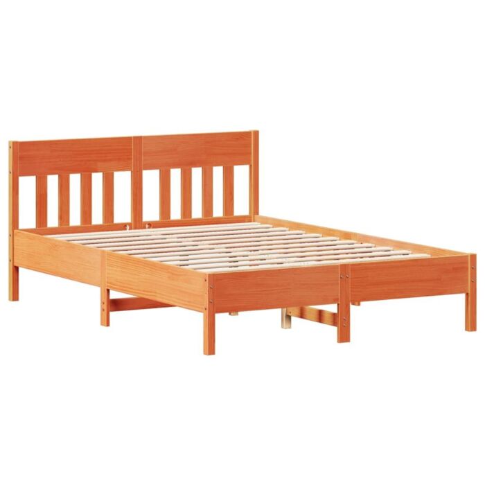 Vidaxl Bed Frame Without Mattress Wax Brown 160x200 Cm Solid Wood Pine