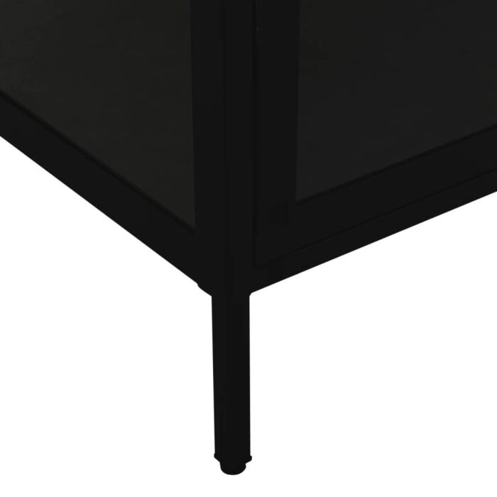 Vidaxl Display Cabinet Black 90x40x180 Cm Steel And Tempered Glass