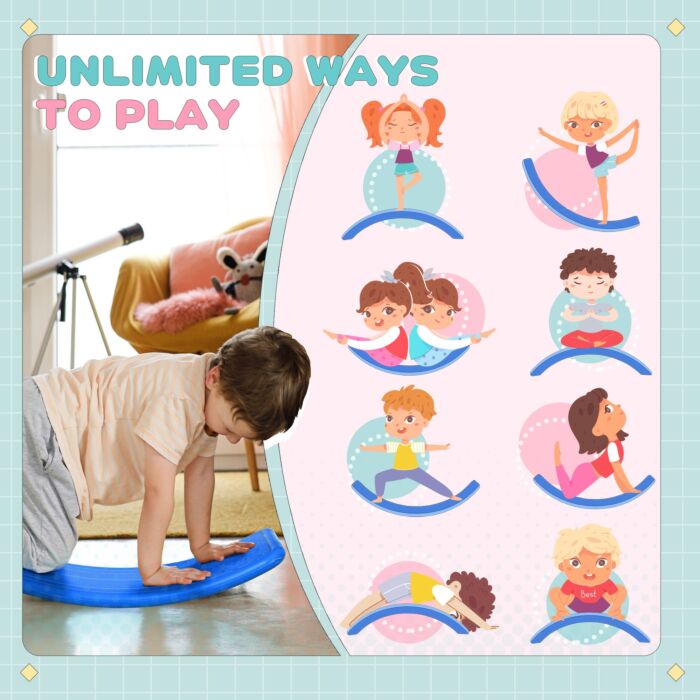 Zonekiz Balance Board, Kids Wobble Board, For Ages 3-6 Years - Dark Blue