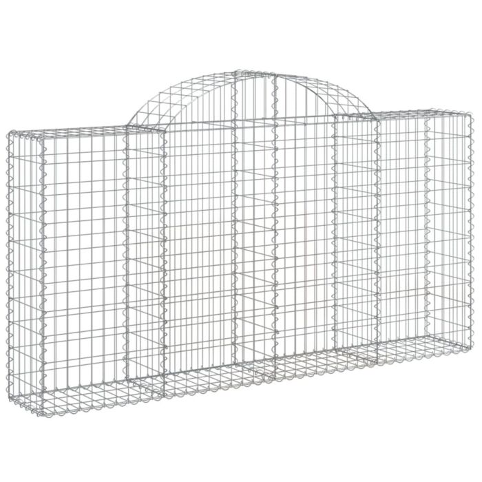 Vidaxl Arched Gabion Baskets 5 Pcs 200x30x100/120 Cm Galvanised Iron