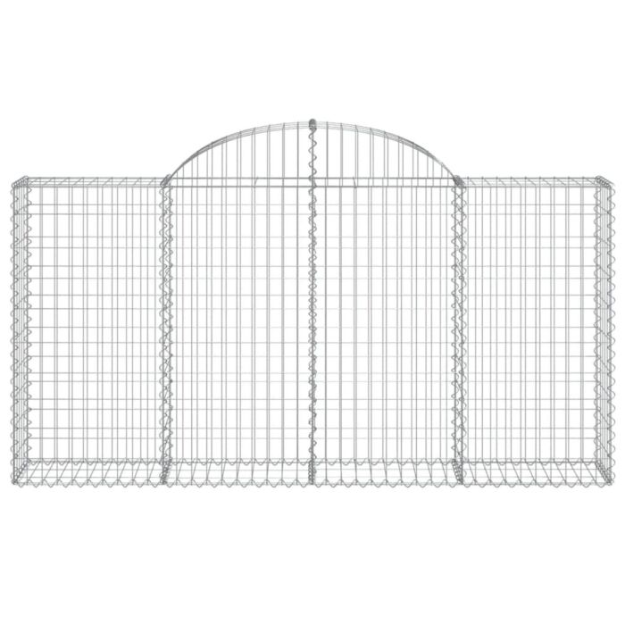 Vidaxl Arched Gabion Baskets 5 Pcs 200x30x100/120 Cm Galvanised Iron