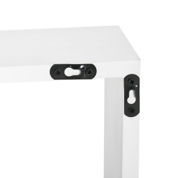 Homcom Floating Shelves, Wall Mounted Interlocking Cube Shelves, Display Wall Shelf, Hallways, White