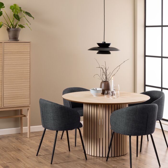 Linley Round Dining Table In White Oak