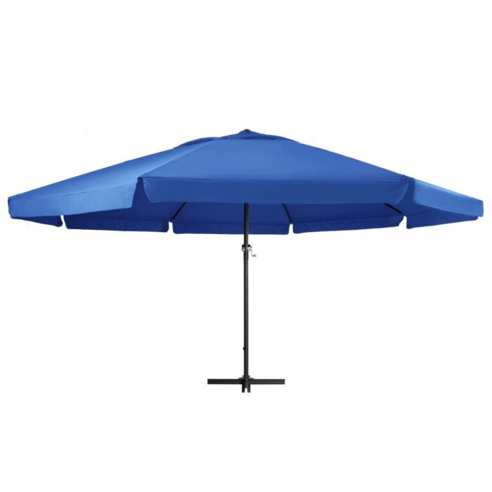 Vidaxl Outdoor Parasol With Aluminium Pole 600 Cm Azure Blue