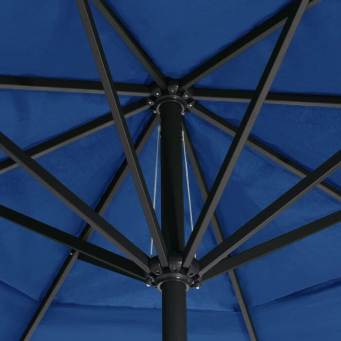 Vidaxl Outdoor Parasol With Aluminium Pole 600 Cm Azure Blue